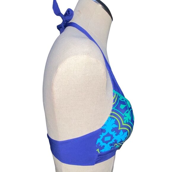 Stylus Swimwear S Top Women Blue Green Nylon Spandex - Picture 4 of 7